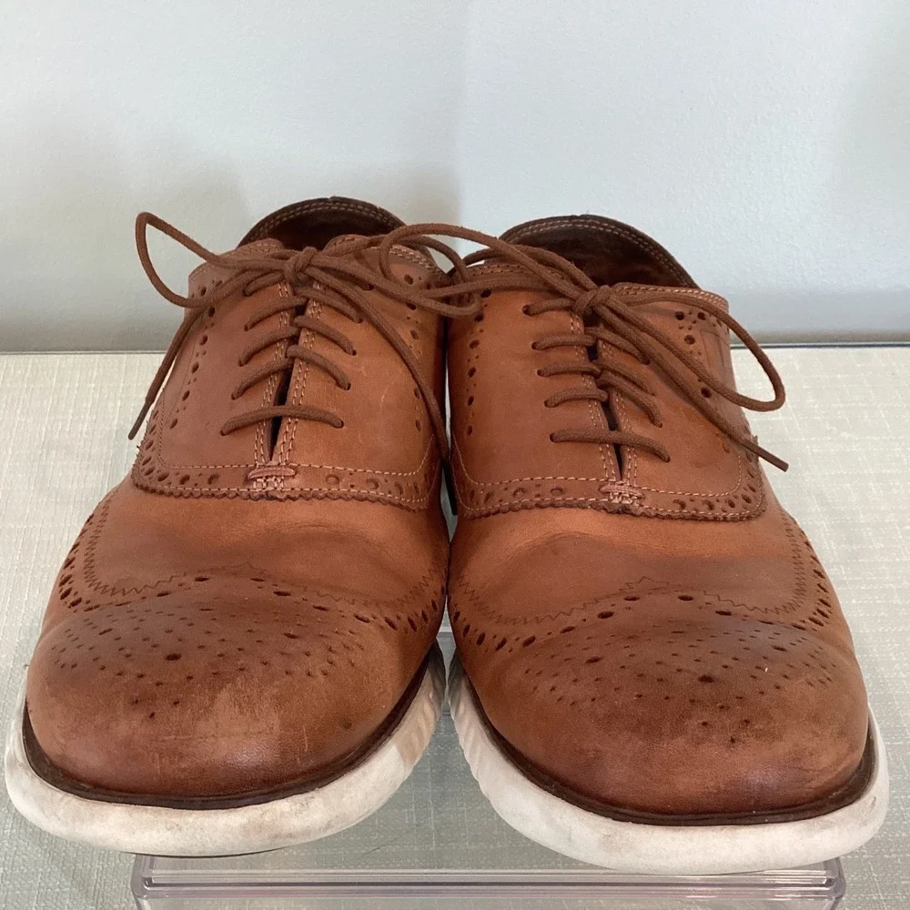 Cole Haan Grand.OS British Tan Leather Wingtip Oxford Shoe Sneaker C31532 Sz 13M